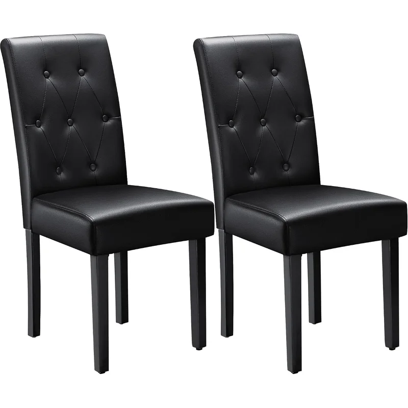 Furmax Tufted Dining Chairs, Black, set of 2, product photo