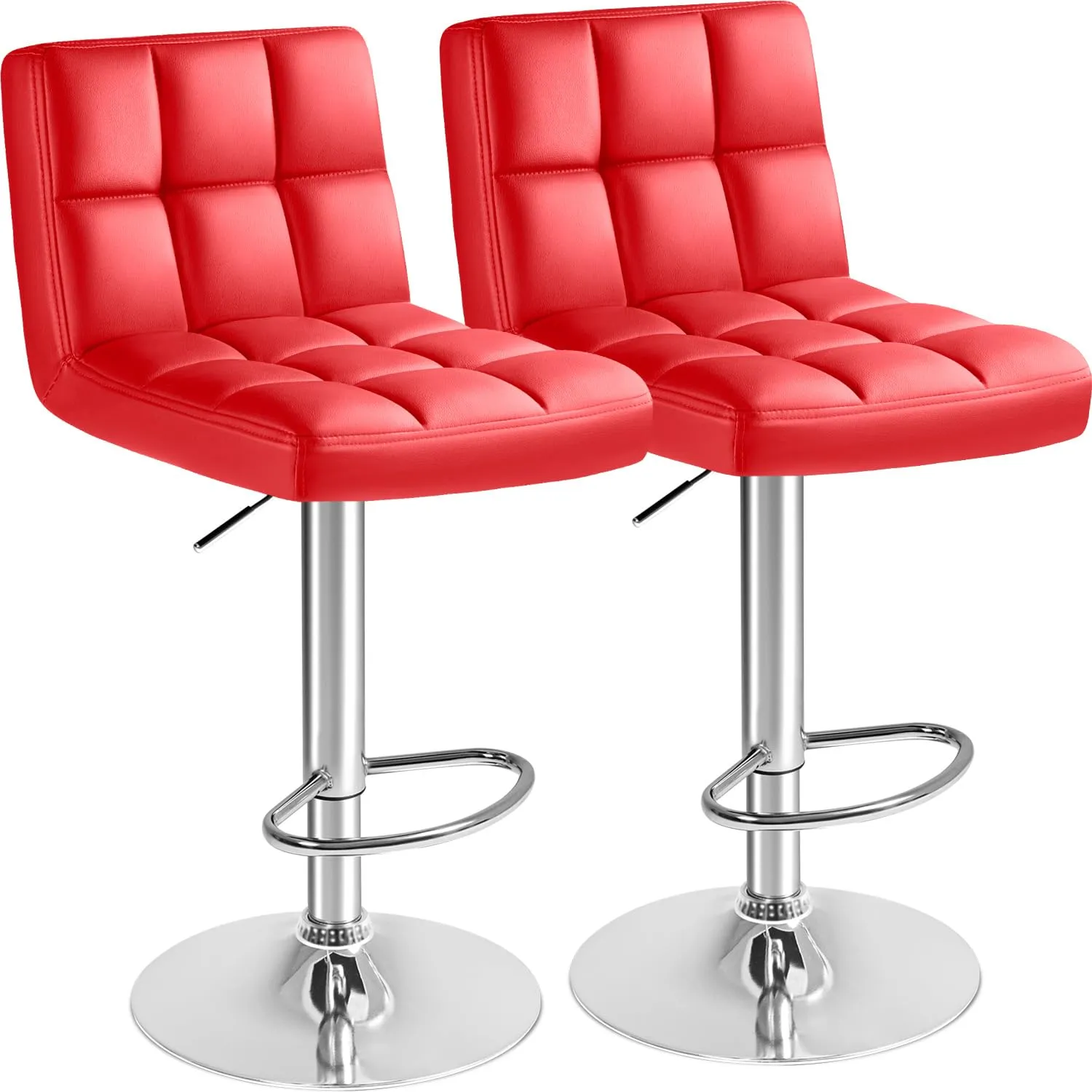 Furmax Swivel Bar Stool, Red, Armless, product photo