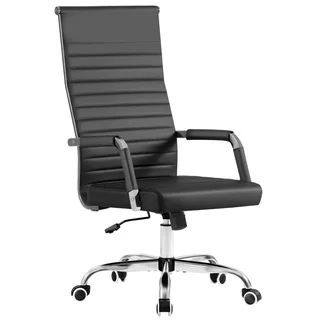 Furmax Ribbed High-Back Chair, Black, photo 1