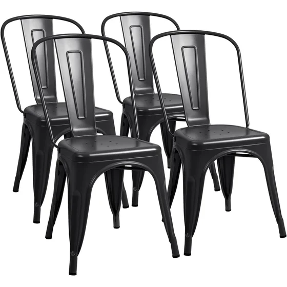 Metal Dining Chairs, Set of 4