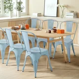 Furmax Distressed Metal Dining Chairs, photo 2