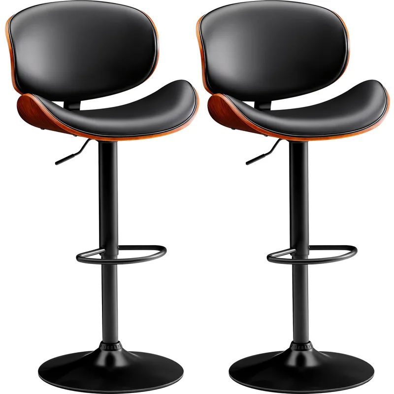 Furmax Bentwood Bar Stools, Black, Set of 2, product photo