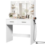 Makeup Vanity with Mirror and Outlet
