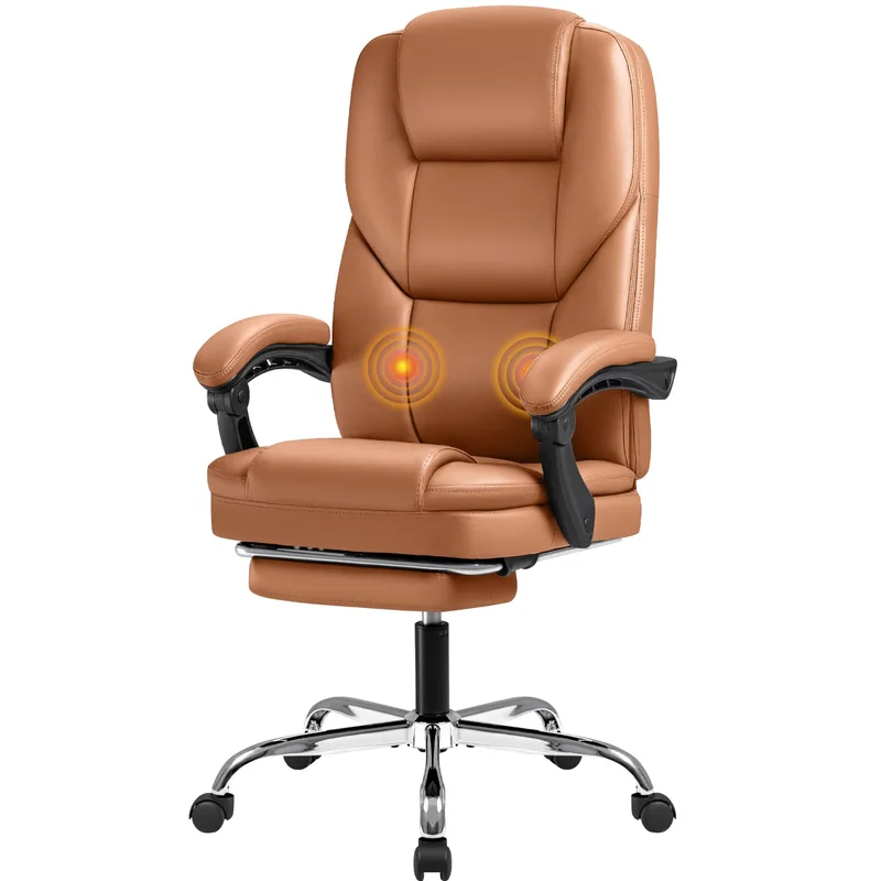 Furmax Massage Chair with Footrest, Brown, product photo