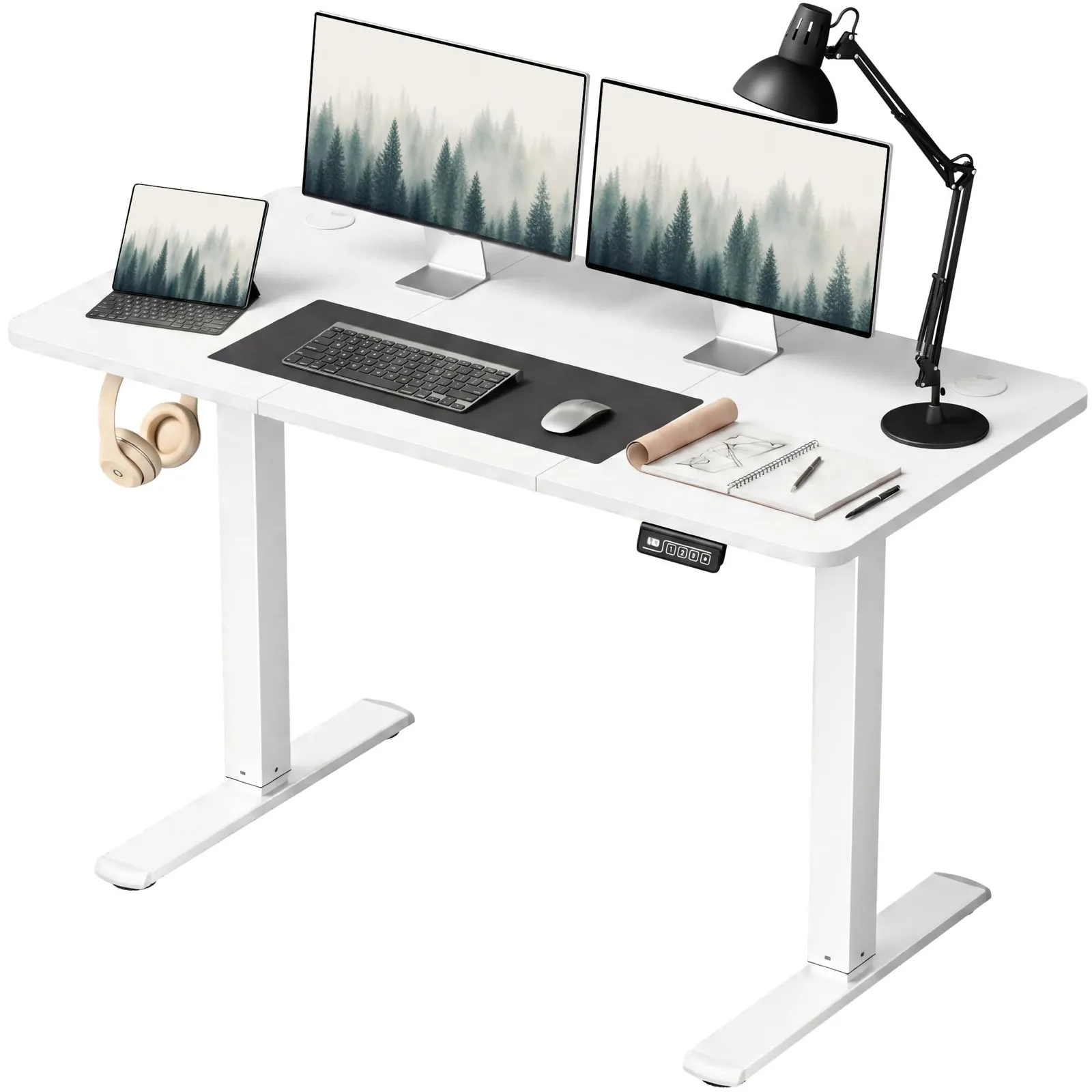Furmax Electric Standing Desk, White, 48 Inch, product photo
