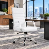 Furmax Ribbed High-Back Chair, White, photo 4