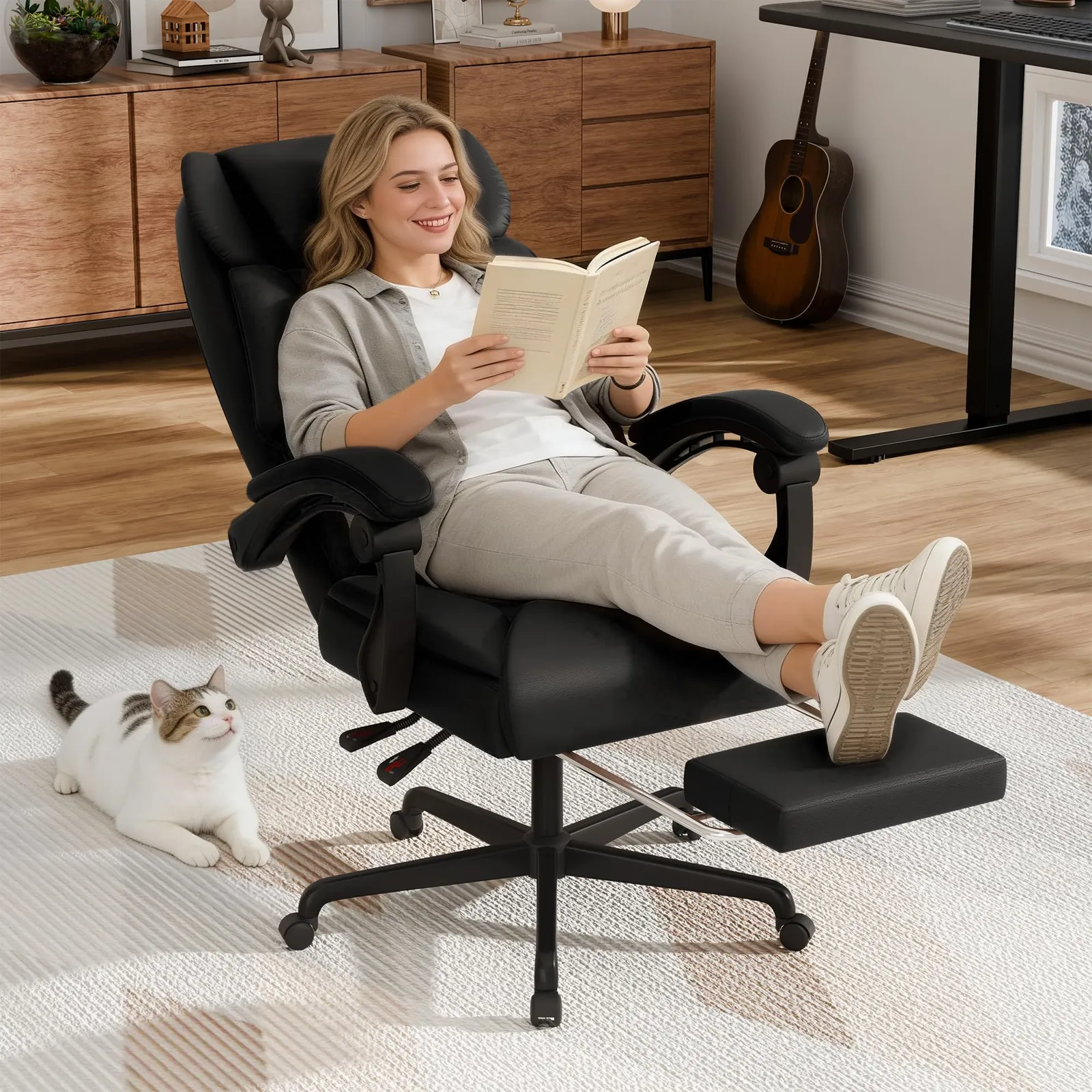 Furmax Massage Chair 400 lb, Black, in a room
