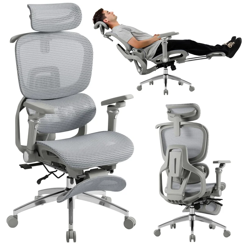 Furmax Heated Massage Chair, Grey, product photo