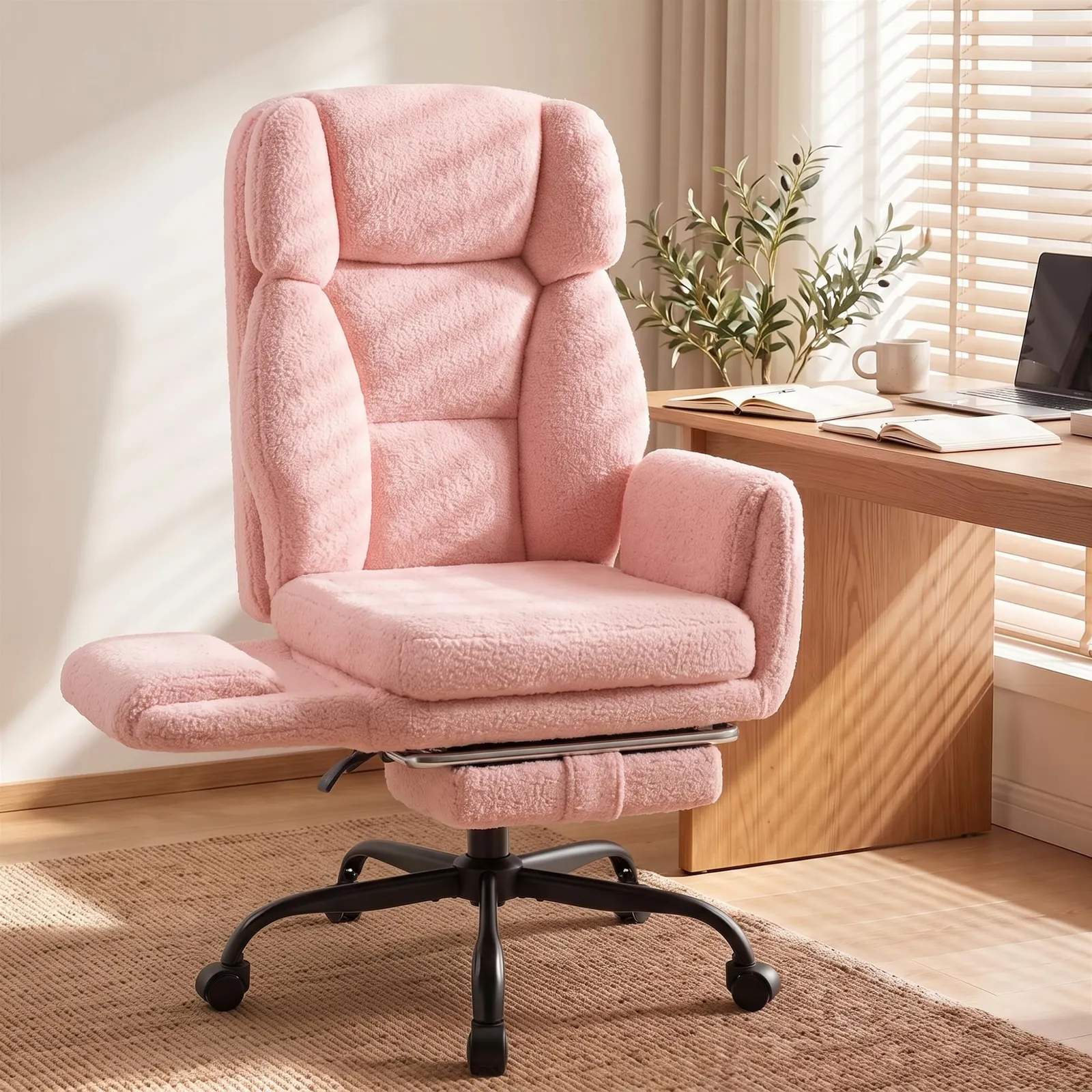 Furmax Criss-Cross Chair, Pink, in a room
