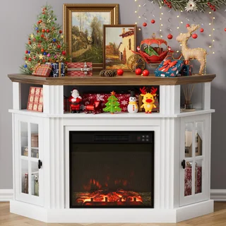 Furmax Corner Fireplace TV Stand, photo 3